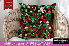 Glitter Christmas Pillow Sublimation - Faux Seqiun Pillow Product Image 1