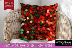 Glitter Christmas Pillow Sublimation - Faux Seqiun Pillow Product Image 1