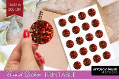 Glitter Christmas Round Sticker - Seqiun Printable Stickers Product Image 1