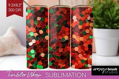 Glitter Christmas Tumbler Wrap - Faux Seqiun Skinny Tumbler Product Image 1