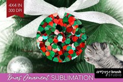 Glitter Christmas Ornament PNG - Faux Seqiun Sublimation Product Image 1