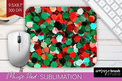Glitter Christmas Mouse Pad Sublimation - Faux Seqiun PNG Product Image 1