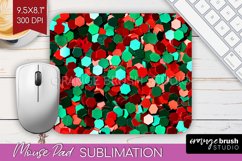 Glitter Christmas Mouse Pad Sublimation - Faux Seqiun PNG Product Image 1