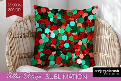 Glitter Christmas Pillow Sublimation - Faux Seqiun Pillow Product Image 1