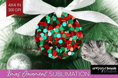 Glitter Christmas Ornament PNG - Faux Seqiun Sublimation Product Image 1