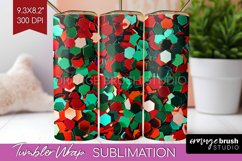 Glitter Christmas Tumbler Wrap - Faux Seqiun Skinny Tumbler Product Image 1