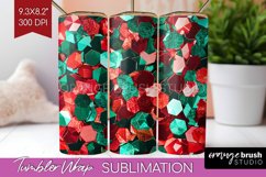 Glitter Christmas Tumbler Wrap - Faux Seqiun Skinny Tumbler Product Image 1