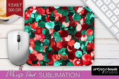 Glitter Christmas Mouse Pad Sublimation - Faux Seqiun PNG Product Image 1