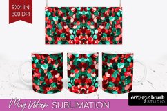 Glitter Christmas Mug Wrap - Faux Seqiun Mug Sublimation Product Image 1