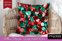 Glitter Christmas Pillow Sublimation - Faux Seqiun Pillow Product Image 1