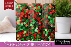 Glitter Christmas Tumbler Wrap - Faux Seqiun Skinny Tumbler Product Image 1