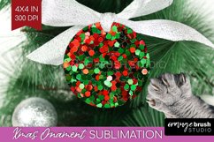 Glitter Christmas Ornament PNG - Faux Seqiun Sublimation Product Image 1