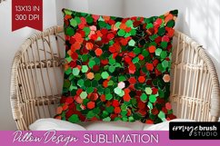 Glitter Christmas Pillow Sublimation - Faux Seqiun Pillow Product Image 1