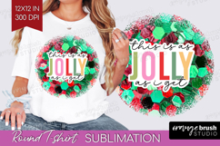 Funny Christmas Quote Round Tshirt Background - Xmas Glitter Product Image 1