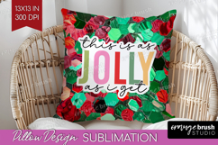 Funny Christmas Quote Pillow Sublimation - Xmas Glitter PNG Product Image 1