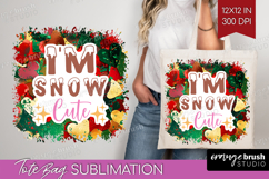 Funny Christmas Quote Tote Bag - Xmas Glitter Tote Bag PNG Product Image 1