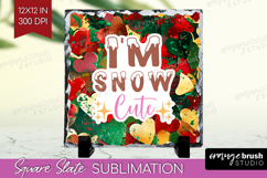Funny Christmas Quote Slate PNG - Xmas Glitter Square Slate Product Image 1