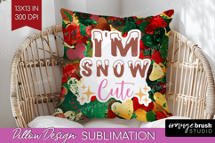 Funny Christmas Quote Pillow Sublimation - Xmas Glitter PNG Product Image 1