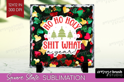 Funny Christmas Quote Slate PNG - Xmas Glitter Square Slate Product Image 1