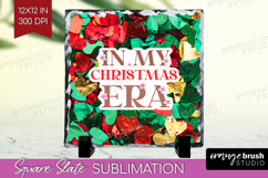 Funny Christmas Quote Slate PNG - Xmas Glitter Square Slate Product Image 1