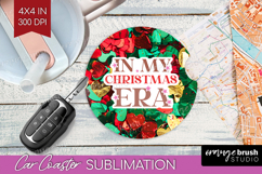 Funny Christmas Quote Car Coaster - Xmas Glitter Coaster PNG Product Image 1