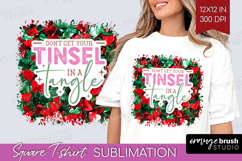 Funny Christmas Quote Square Tshirt Background - Xmas PNG Product Image 1