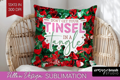 Funny Christmas Quote Pillow Sublimation - Xmas Glitter PNG Product Image 1