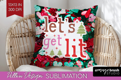 Funny Christmas Quote Pillow Sublimation - Xmas Glitter PNG Product Image 1
