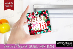 Funny Christmas Quote Magnet Sublimation - Xmas Glitter PNG Product Image 1