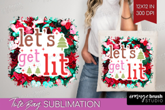 Funny Christmas Quote Tote Bag - Xmas Glitter Tote Bag PNG Product Image 1