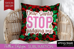 Funny Christmas Quote Pillow Sublimation - Xmas Glitter PNG Product Image 1