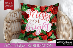 Funny Christmas Quote Pillow Sublimation - Xmas Glitter PNG Product Image 1