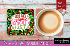 Funny Christmas Quote Square Coaster - Xmas Glitter Coaster Product Image 1