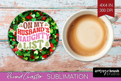 Funny Christmas Quote Round Coaster - Xmas Glitter Coaster Product Image 1