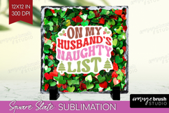 Funny Christmas Quote Slate PNG - Xmas Glitter Square Slate Product Image 1