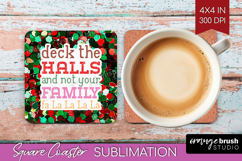 Funny Christmas Quote Square Coaster - Xmas Glitter Coaster Product Image 1