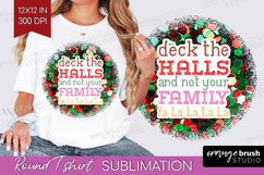 Funny Christmas Quote Round Tshirt Background - Xmas Glitter Product Image 1