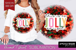 Funny Christmas Quote Round Tshirt Background - Xmas Glitter Product Image 1