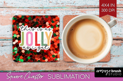 Funny Christmas Quote Square Coaster - Xmas Glitter Coaster Product Image 1