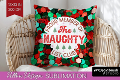 Funny Christmas Quote Pillow Sublimation - Xmas Glitter PNG Product Image 1