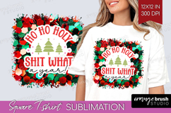 Funny Christmas Quote Square Tshirt Background - Xmas PNG Product Image 1