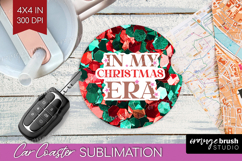 Funny Christmas Quote Car Coaster - Xmas Glitter Coaster PNG Product Image 1