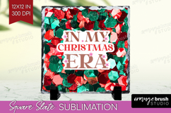 Funny Christmas Quote Slate PNG - Xmas Glitter Square Slate Product Image 1