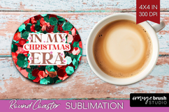 Funny Christmas Quote Round Coaster - Xmas Glitter Coaster Product Image 1