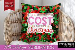 Funny Christmas Quote Pillow Sublimation - Xmas Glitter PNG Product Image 1