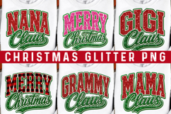 Glitter Christmas PNG Sublimation, Merry Christmas Png Product Image 1