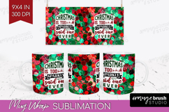 Funny Christmas Quote Mug Wrap - Xmas Glitter Mug PNG Product Image 1