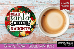 Funny Christmas Quote Round Coaster - Xmas Glitter Coaster Product Image 1