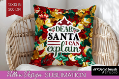 Funny Christmas Quote Pillow Sublimation - Xmas Glitter PNG Product Image 1