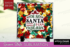Funny Christmas Quote Slate PNG - Xmas Glitter Square Slate Product Image 1